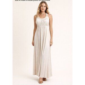 Avaleigh Greece Style off White Sleeveless Long Maxi Dress Size M Bohemian